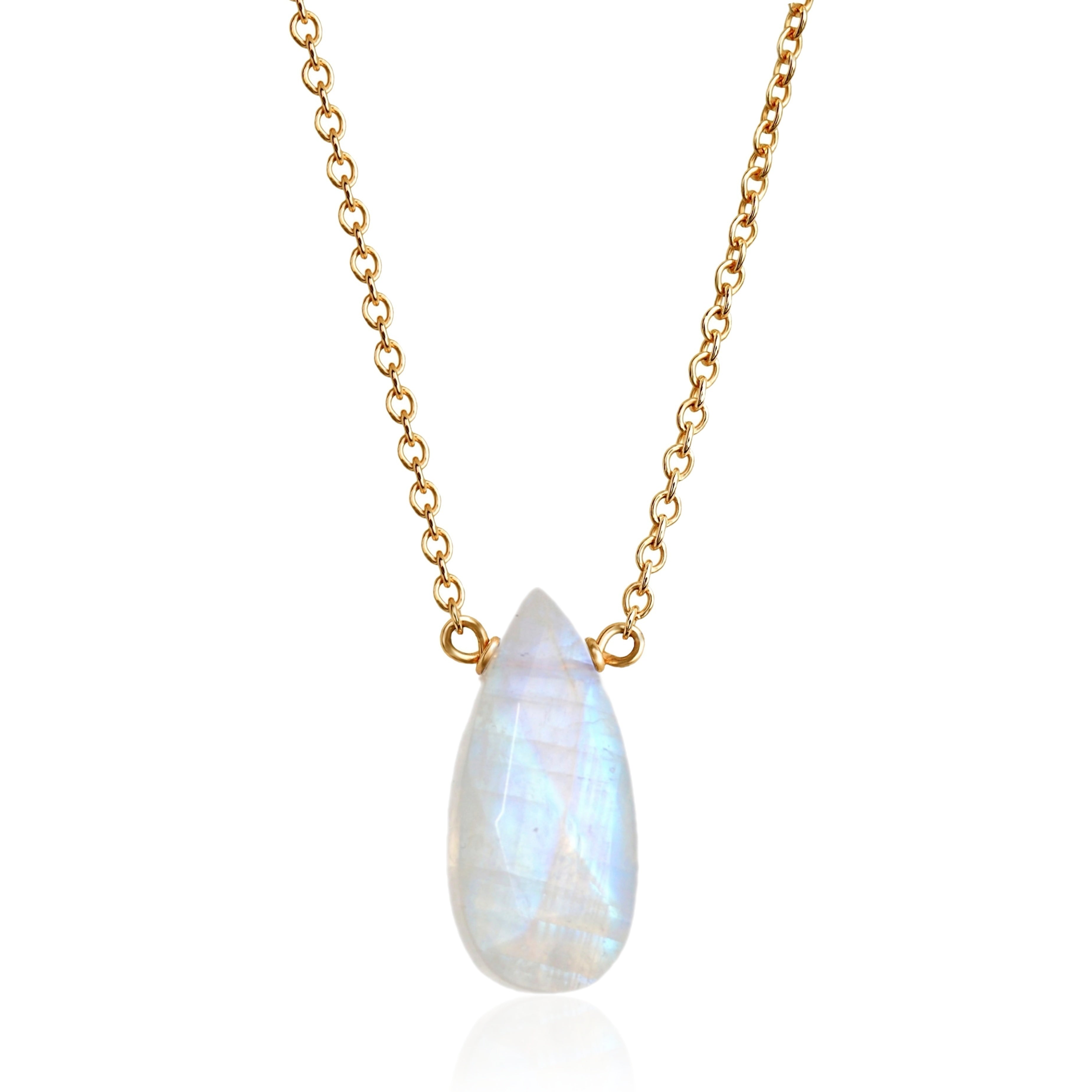 White gold deals moonstone necklace