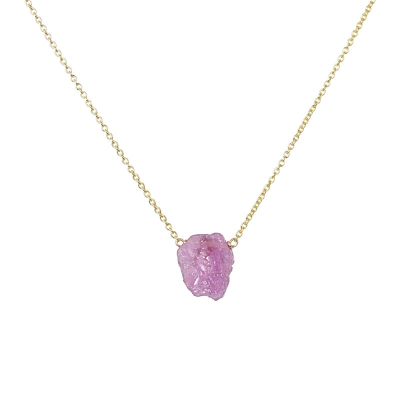 Pink Sapphire Necklace Gold