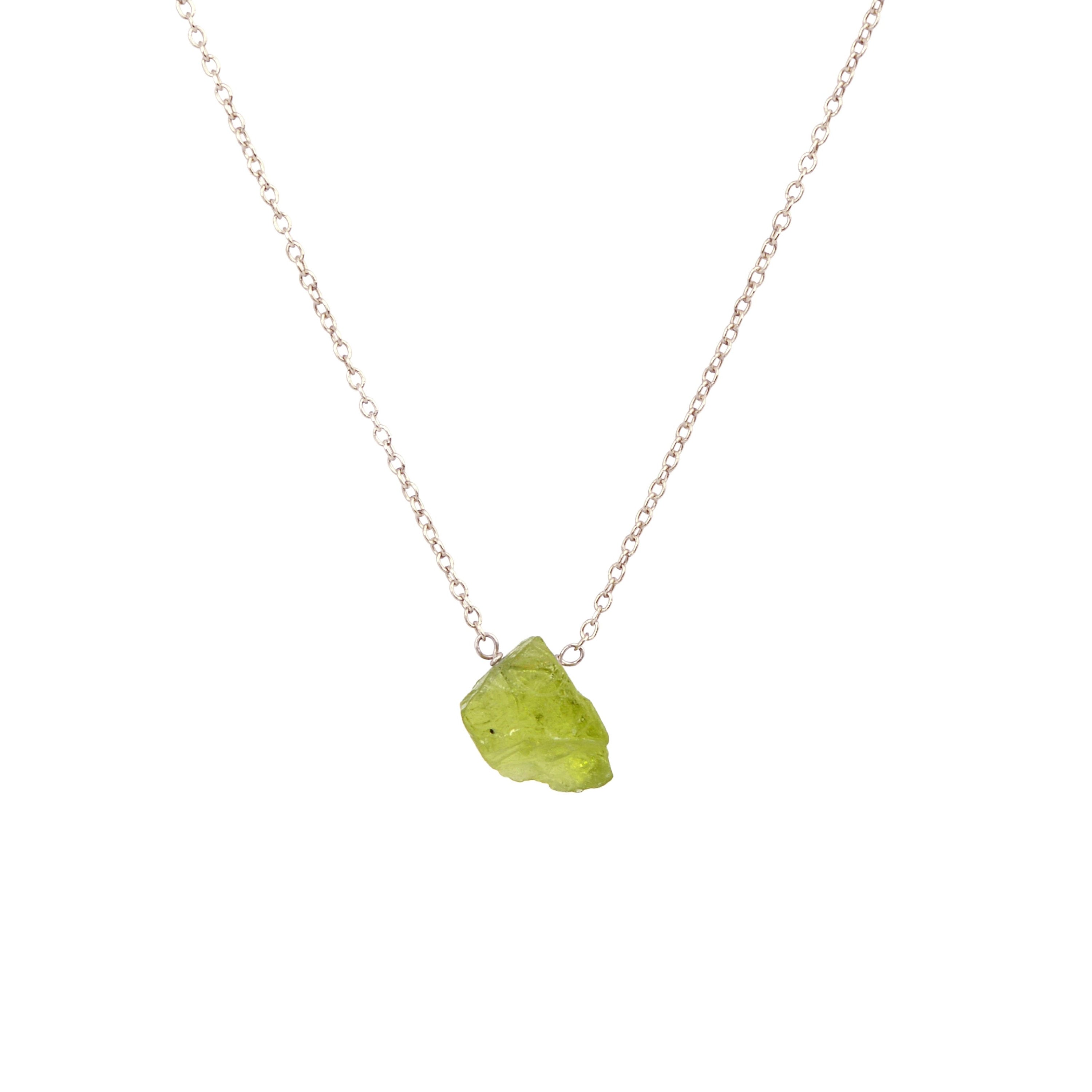 Raw deals peridot necklace