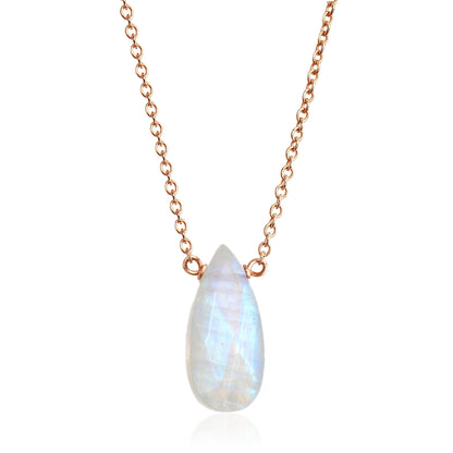 14k Rose Gold Moonstone Necklace