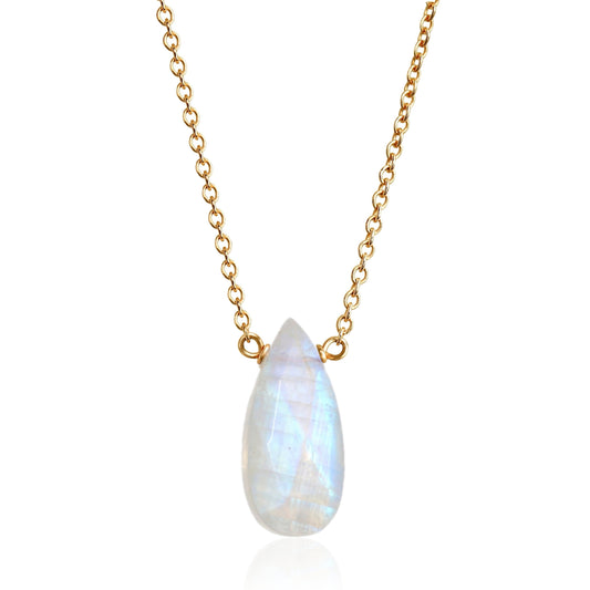 14k Gold Moonstone Necklace