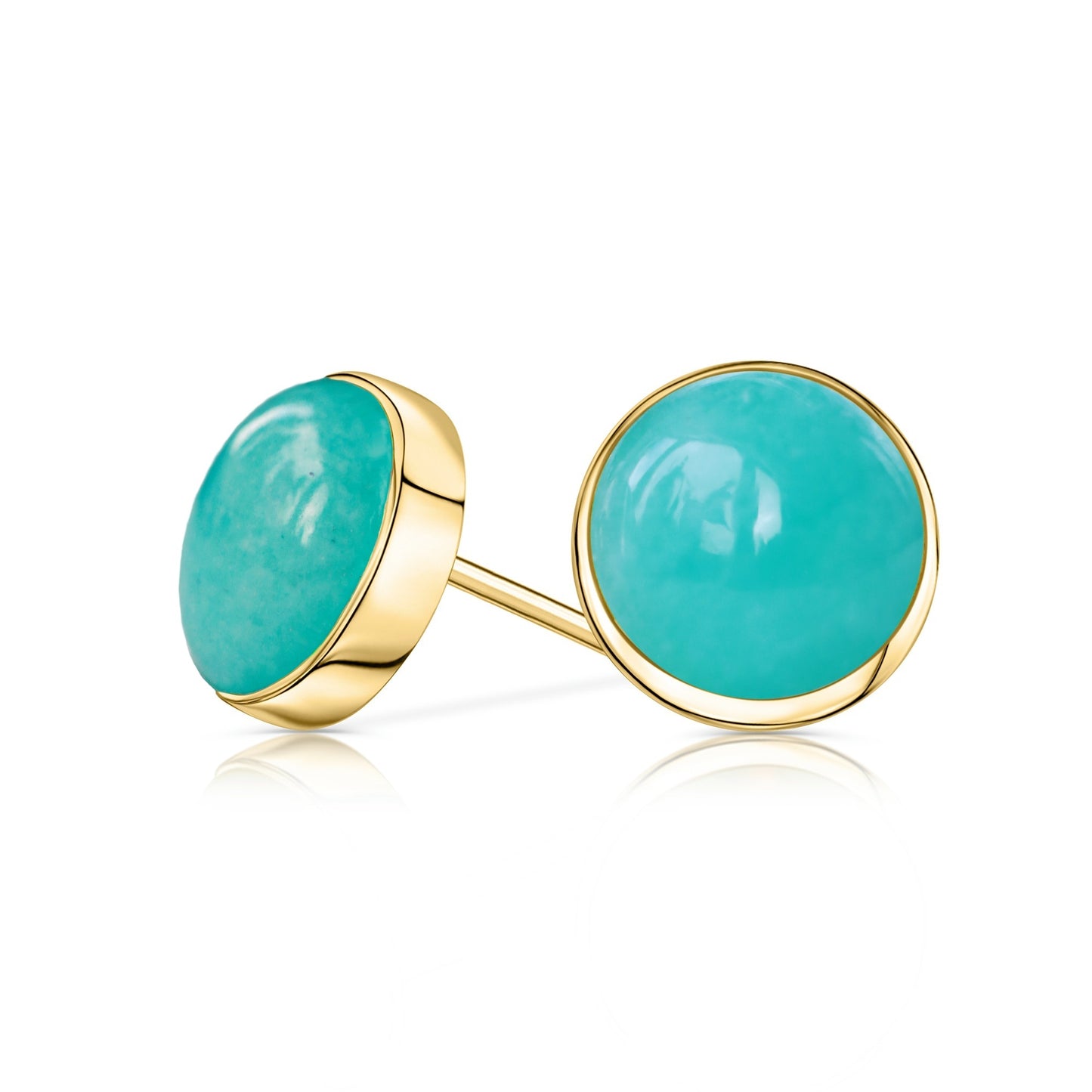 14k Gold Amazonite Stud Earrings