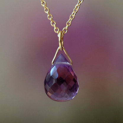 Amethyst Drop Necklace