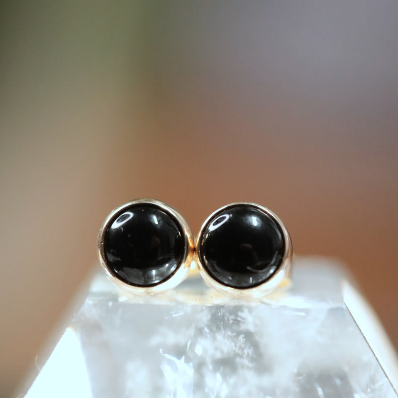 Black Onyx Stud Earrings