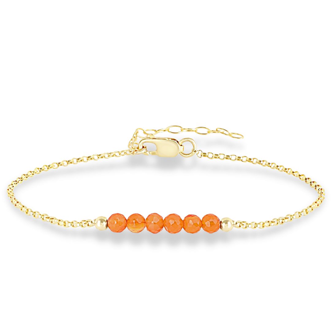 14k Gold Carnelian Bracelet