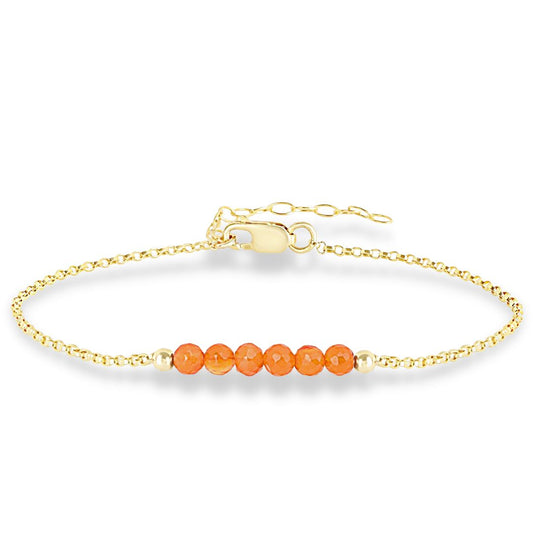 14k Gold Carnelian Anklet