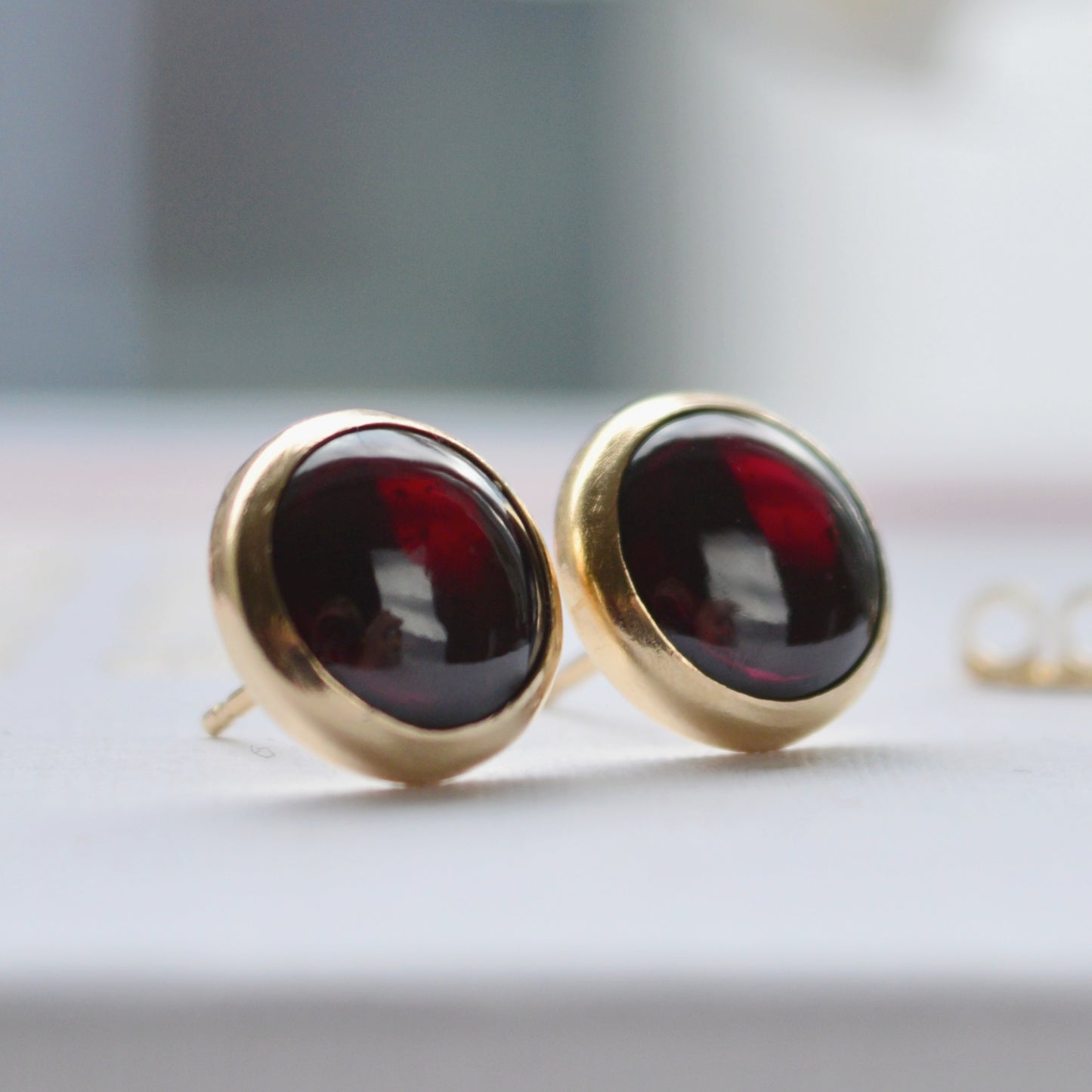 Rhodolite Garnet Stud Earrings