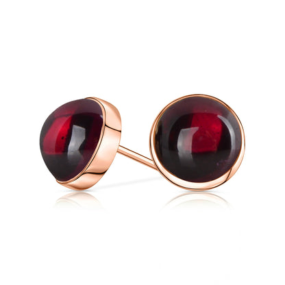 14k Rose Gold Garnet Earrings
