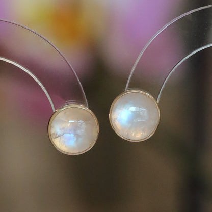 Rainbow Moonstone Stud Earrings