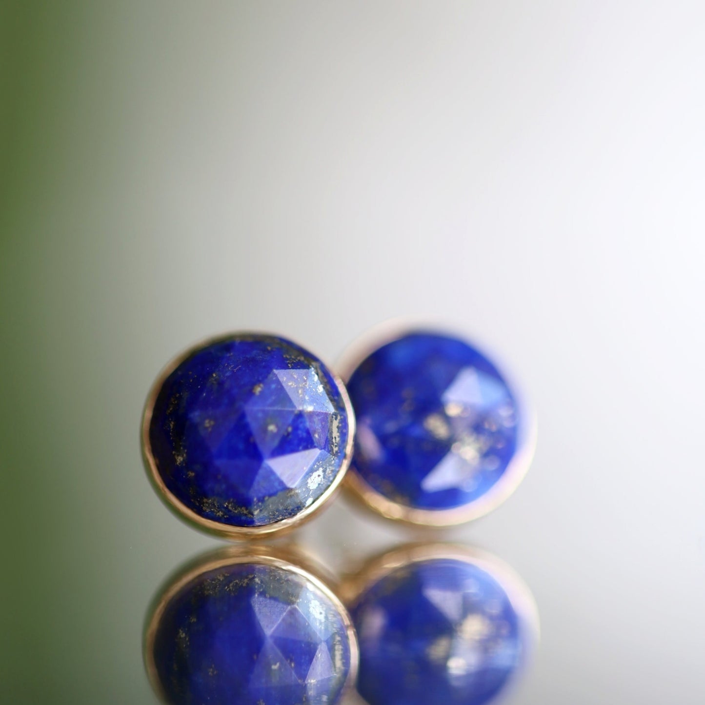 14k Gold Lapis Lazuli Earrings