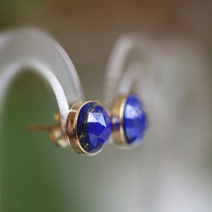 14k Gold Lapis Lazuli Earrings