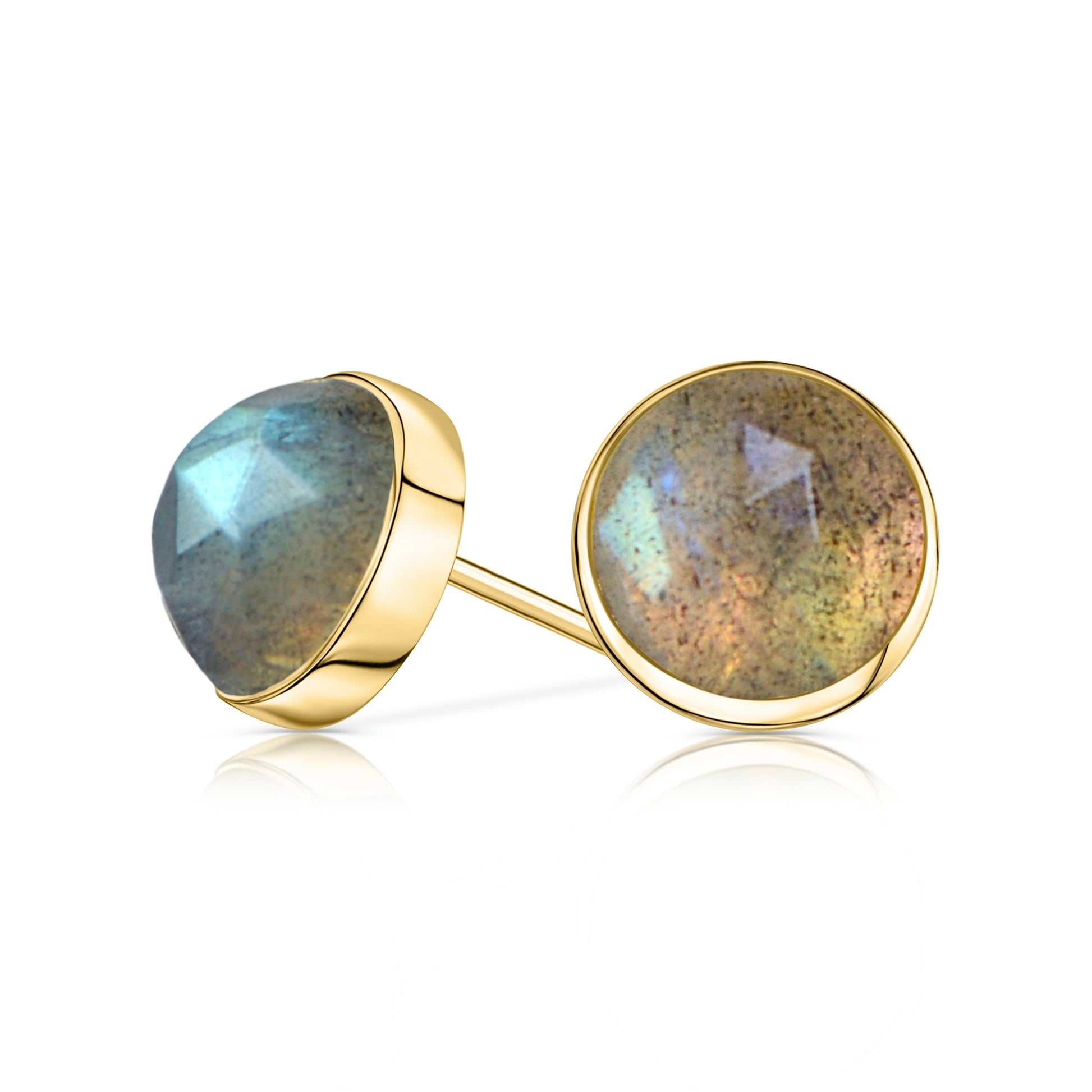 14k Gold Labradorite Stud Earrings