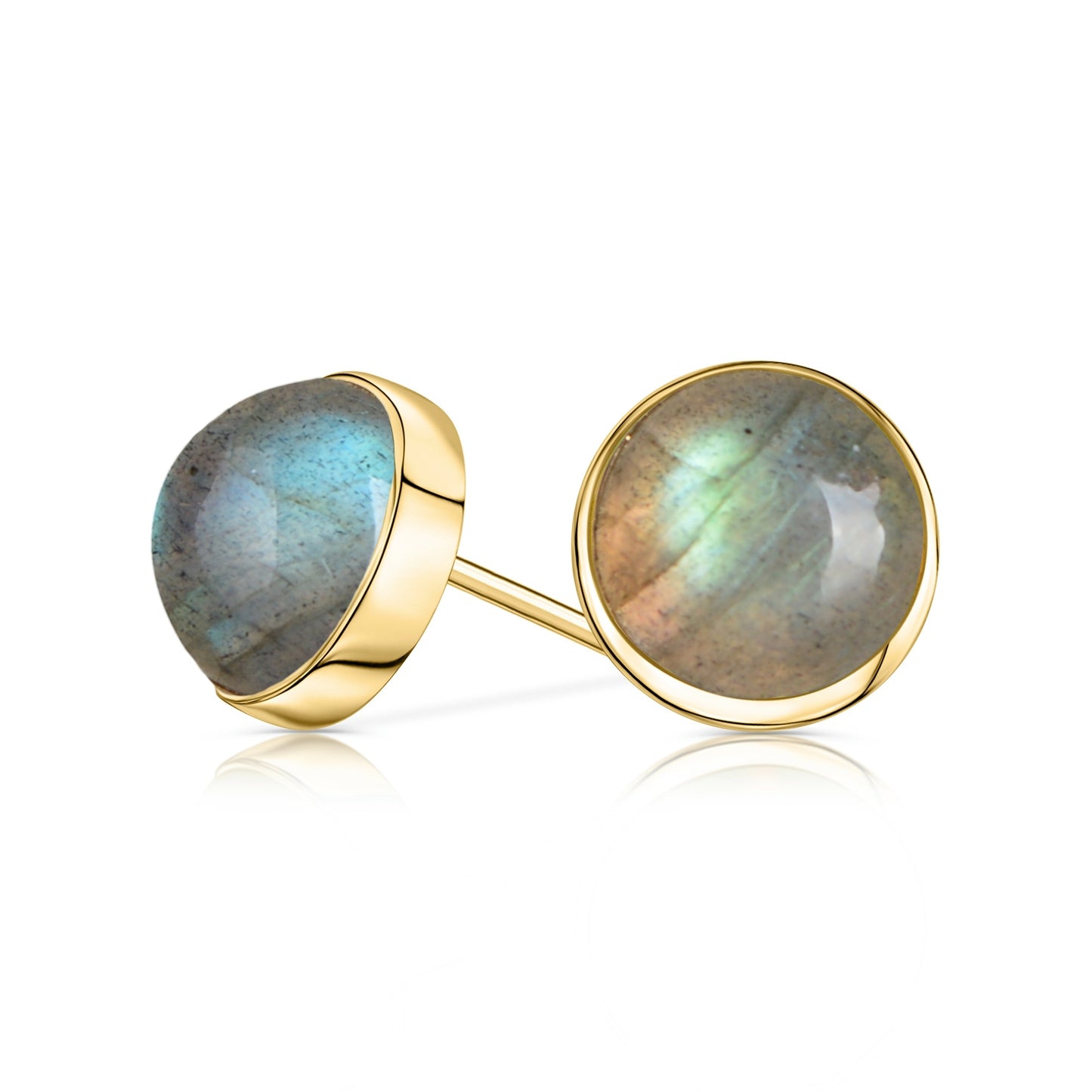 14k Gold Labradorite Stud Earrings