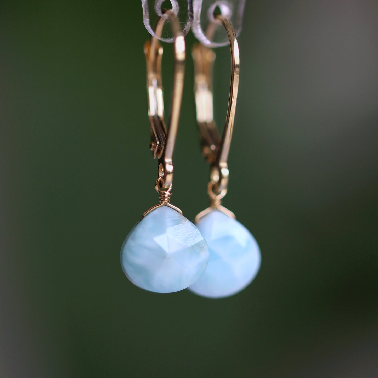 14k Gold Larimar Leverback Earrings
Dangle Earrings