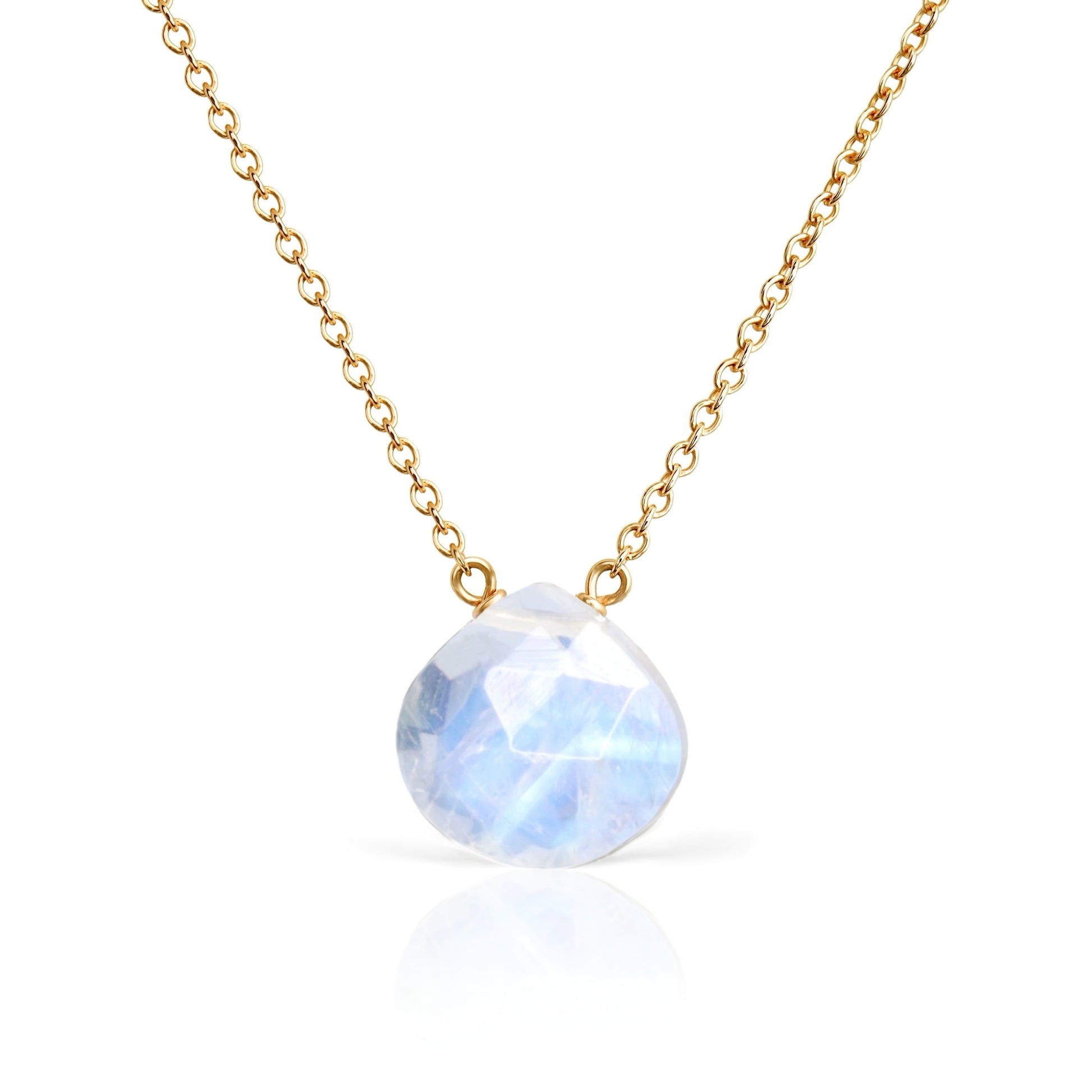 14k Gold Moonstone Necklace