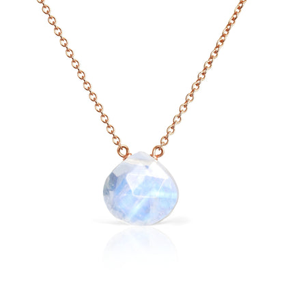 14k Rose Gold Moonstone Necklace