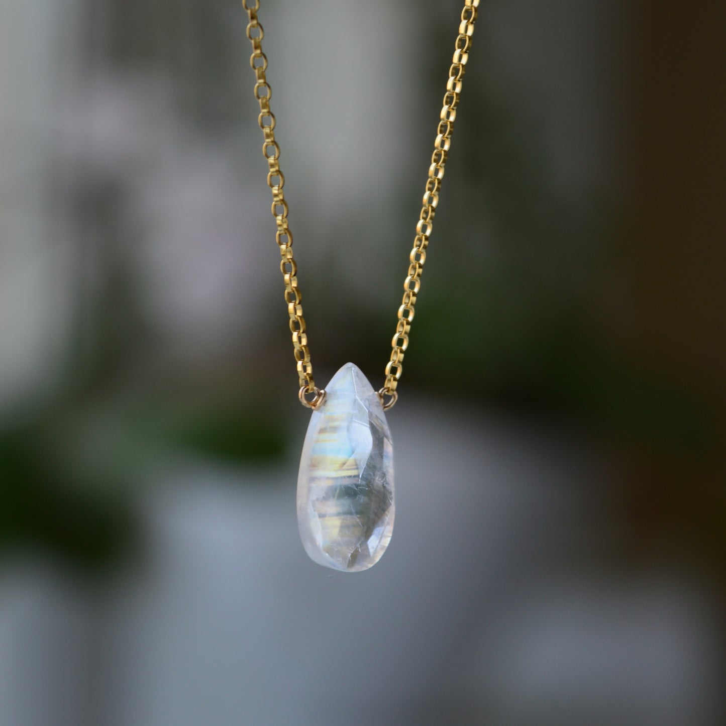 Large Rainbow Moonstone Necklace