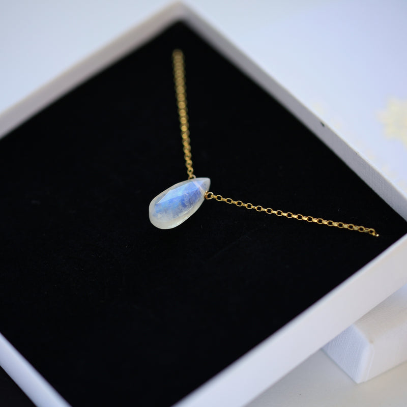 Large Rainbow Moonstone Necklace