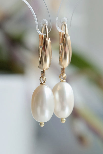 Pearl Huggie Earrings