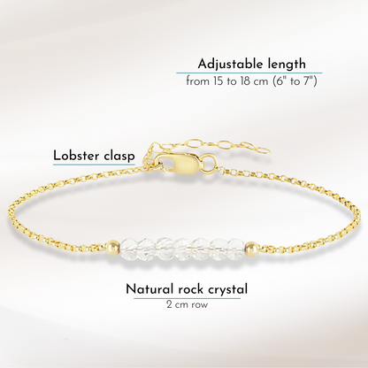 14k Gold Rock Crystal Anklet