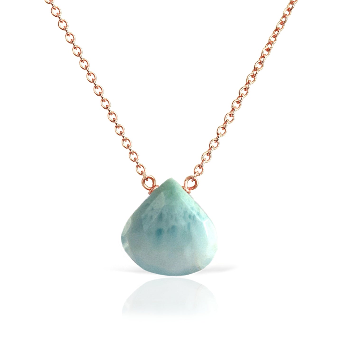 14k Rose Gold Larimar Necklace