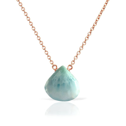 14k Rose Gold Larimar Necklace