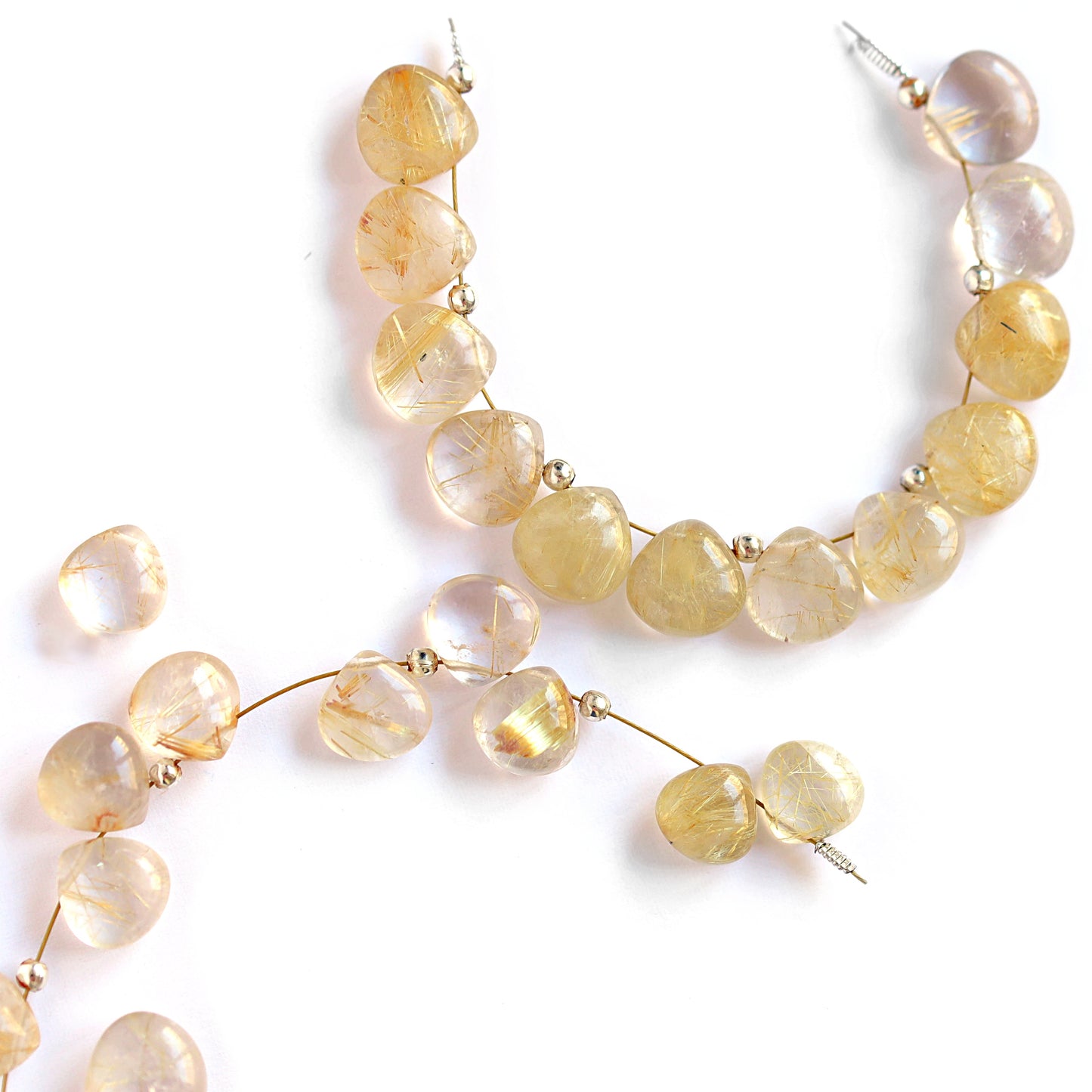 Gold Rutilated Quartz Necklace in 14k Gold