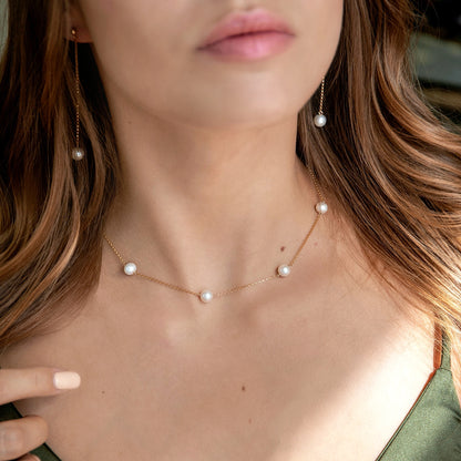 White Freshwater Pearl Choker Necklace