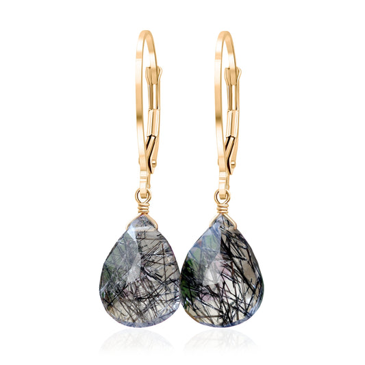 Black Rutilated Quartz Earrings