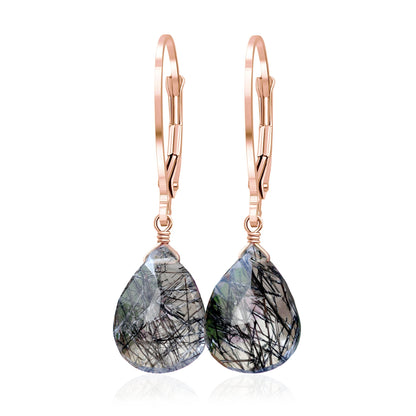 Black Rutilated Quartz Earrings