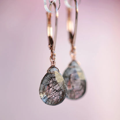 Black Rutilated Quartz Earrings