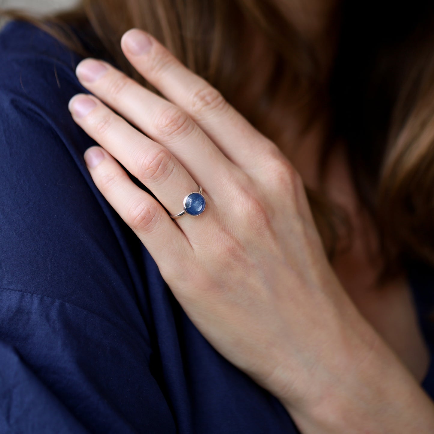 Large Blue Kyanite Ring