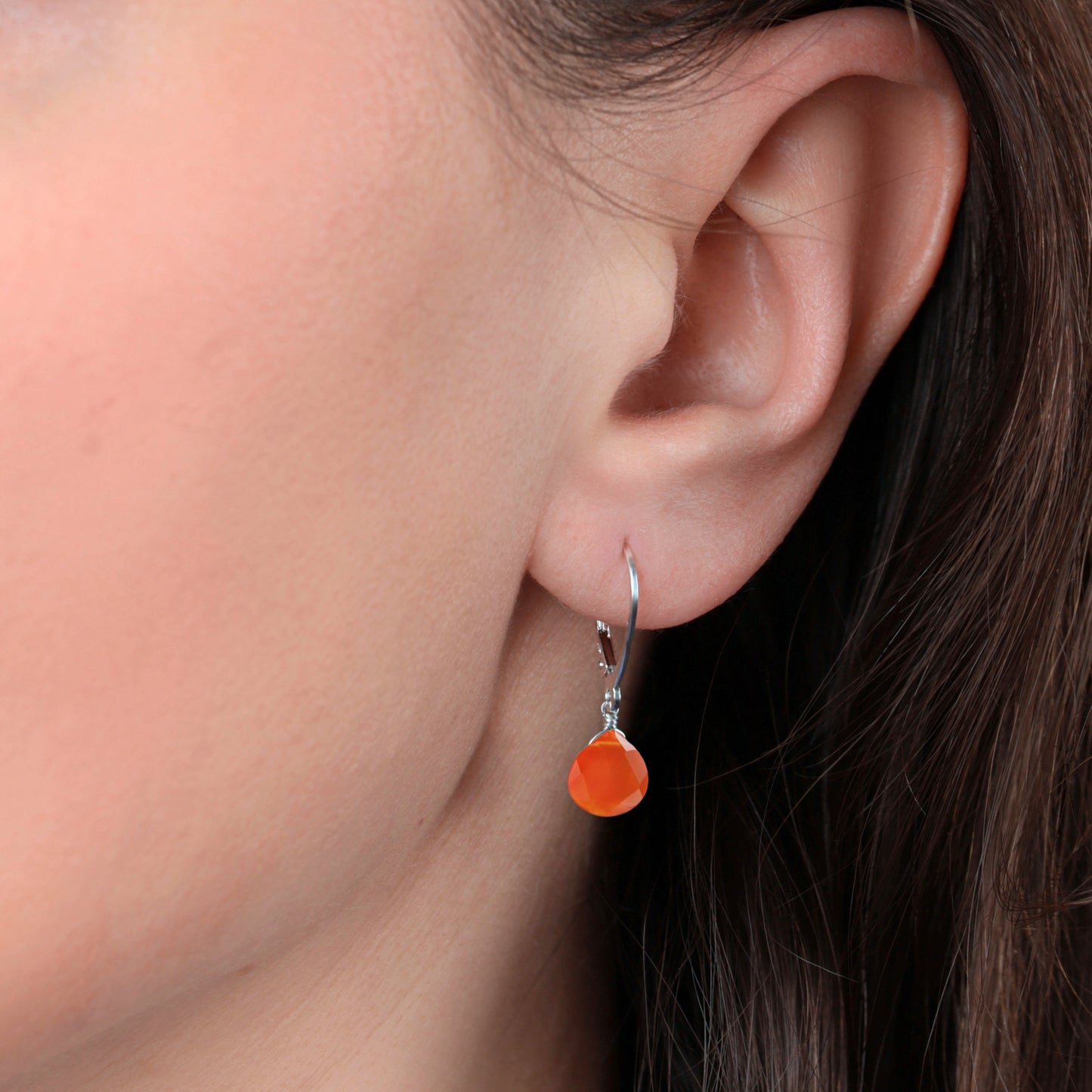 14k Gold Carnelian Earrings