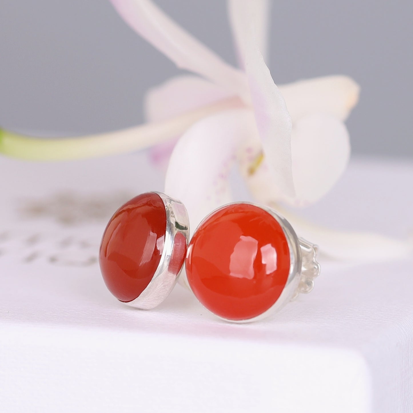 Carnelian Stud Earrings