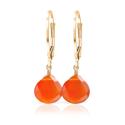 14k Gold Carnelian Earrings