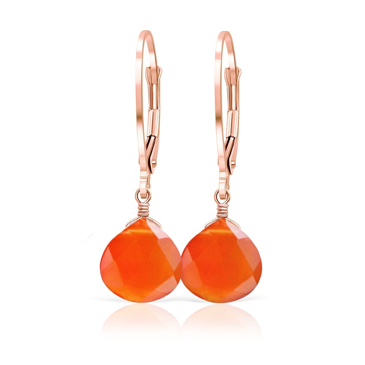 14k Rose Gold Carnelian Earrings