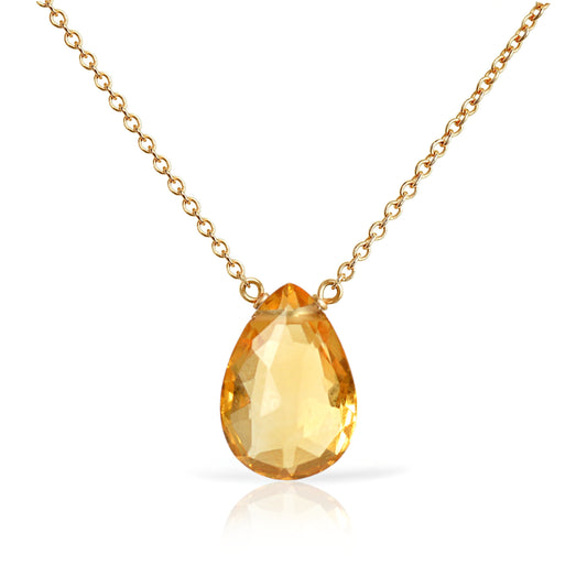 14k Gold Citrine Necklace