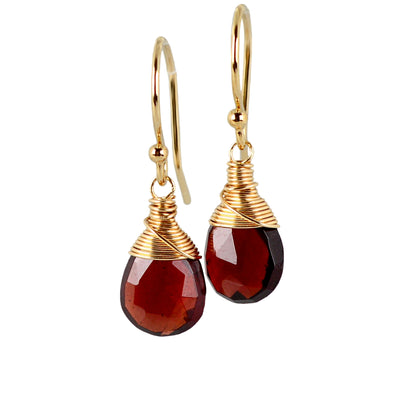 Mozambique Garnet Earrings in Gold