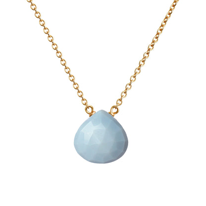 Blue Opal Necklace in 14k Gold