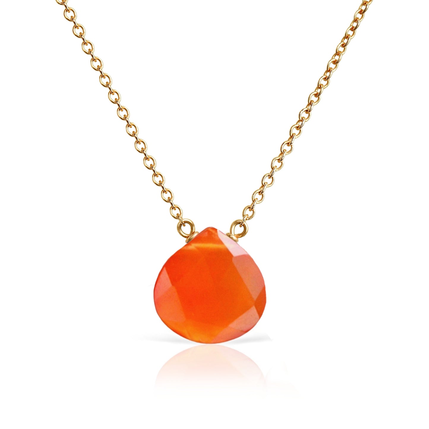 Carnelian Necklace in 14k Gold