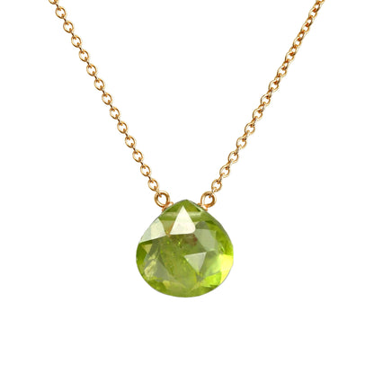 14k Gold Peridot Necklace