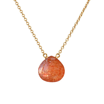 14k Gold Sunstone Necklace