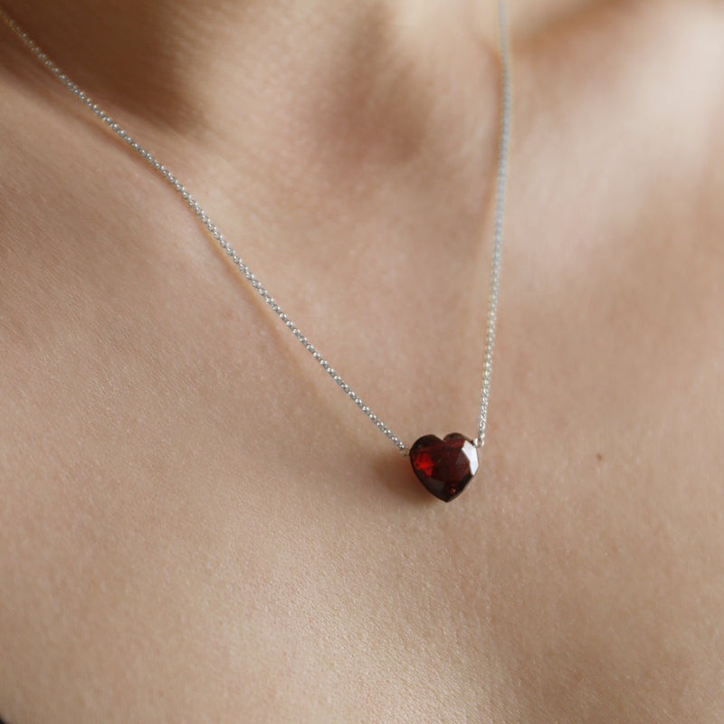 Heart Shaped Garnet and Diamond Pendant – Bella's Fine Jewelers