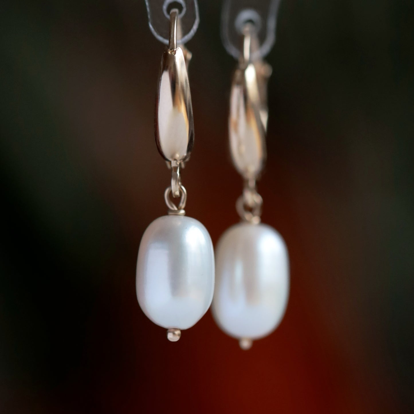 Pearl Huggie Earrings