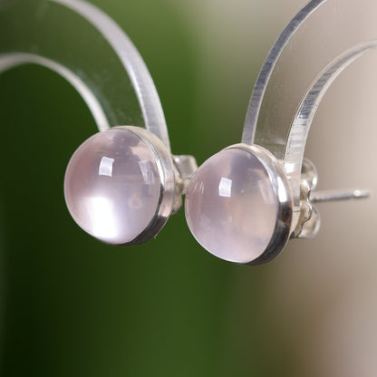 Rose Quartz Stud Earrings