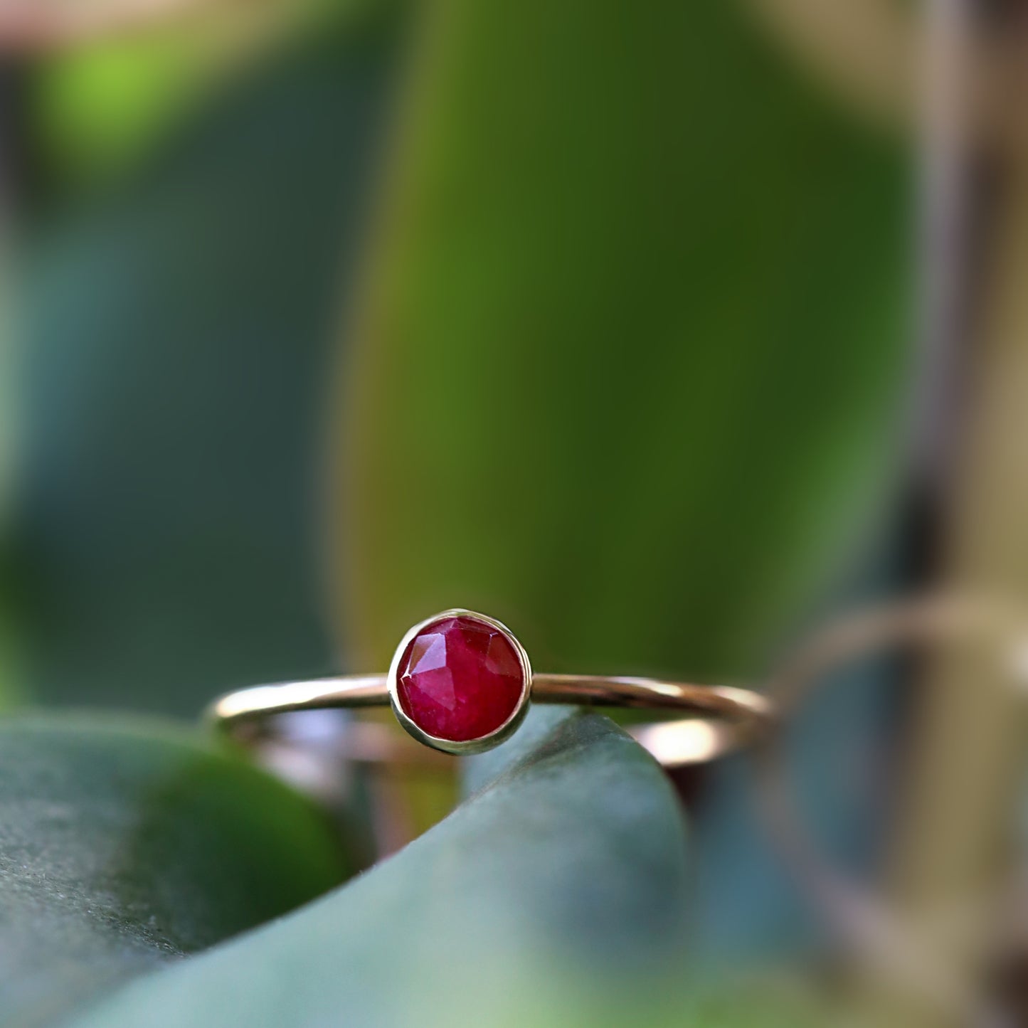 14k Dainty Ruby Ring