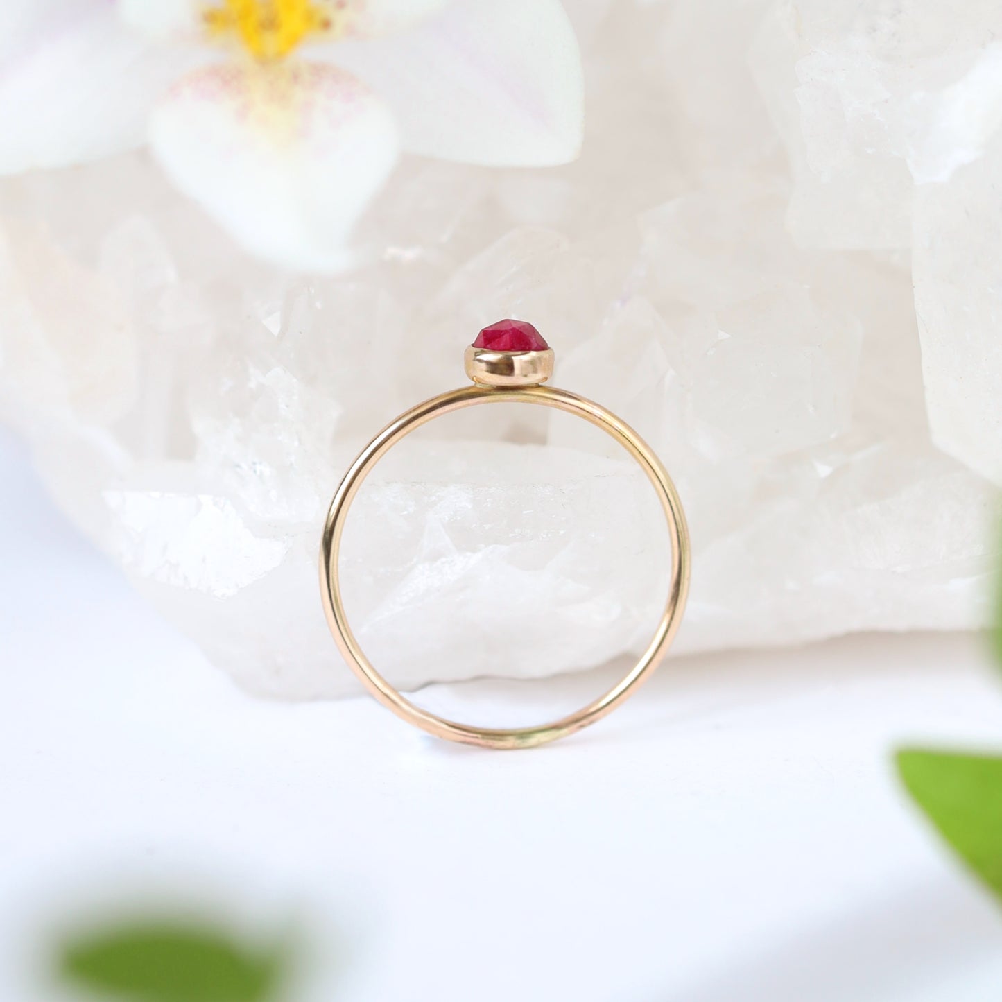 14k Dainty Ruby Ring