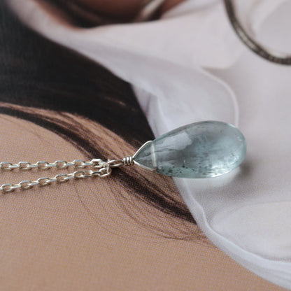 Moss Aquamarine Pendant Necklace