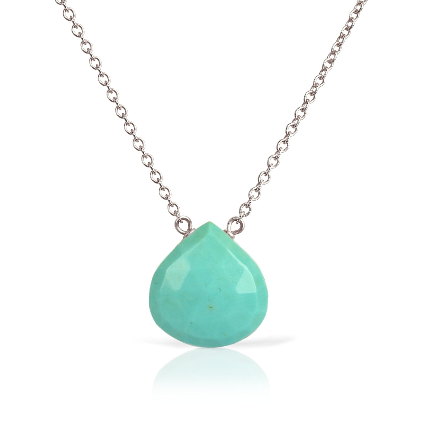 14k White Gold Kingman Turquoise Necklace