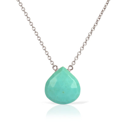 14k White Gold Kingman Turquoise Necklace